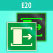 Знак E20 «Для открывания сдвинуть» (фотолюм. пленка, 200х200 мм)